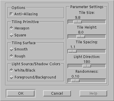 Mosaic filter parameters